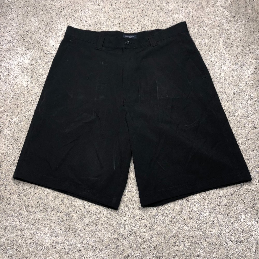 VINTAGE Dockers Shorts Adult 32 Black Chino Flat Front Casual Golf Mens